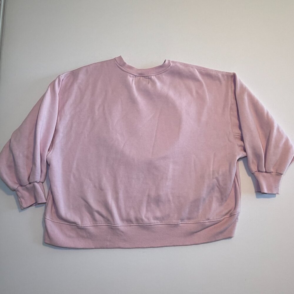 JUDITH MARCH Happy Smiley Face Pink Oversized Sweatshirt Medium - Picture 8 of 10